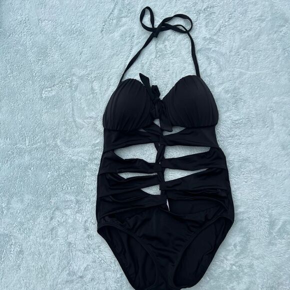 Venus CUT OUT CAGED FRONT HALTER NECK BODYSUIT size 10 - Picture 6 of 6